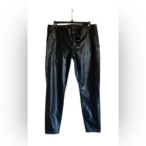 Women’s BEBE Black Faux Leather Pants 30 NWT